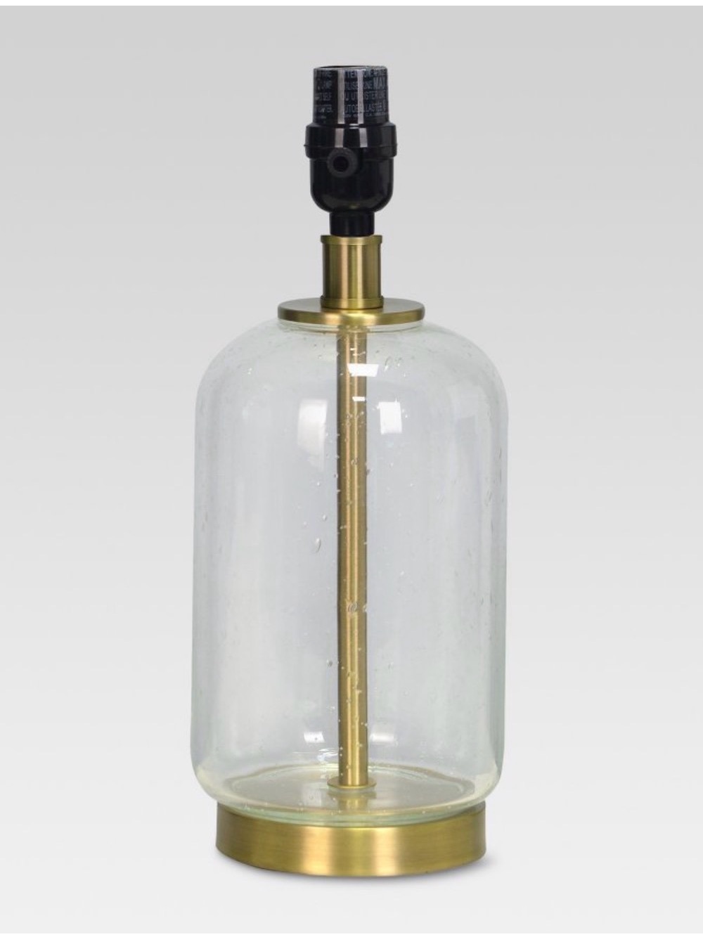 Bubble Glass with Brass Detail Small Lamp Base Clear - Threshold™: Accent Table